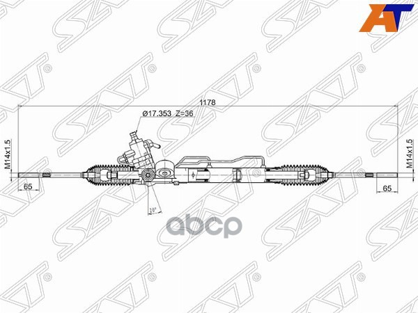 Рейка рулевая Nissan Almera 00-06 LHD Sat арт. ST-49001-5M406