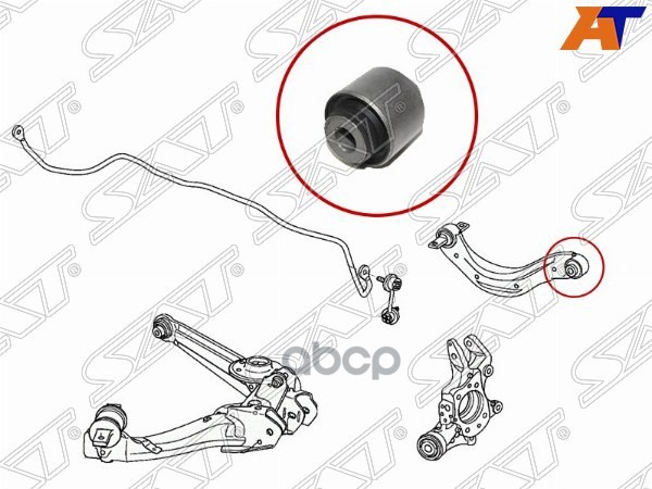 Сайлентблок рычага Honda Civic 05-15 / Hyundai Santa Fe 12-19 Sat арт. ST-52390-SNA-A00-B2