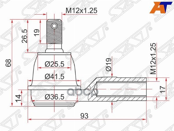 Наконечник рулевой тяги HR-V Sat арт. ST-53540-SX8-T01