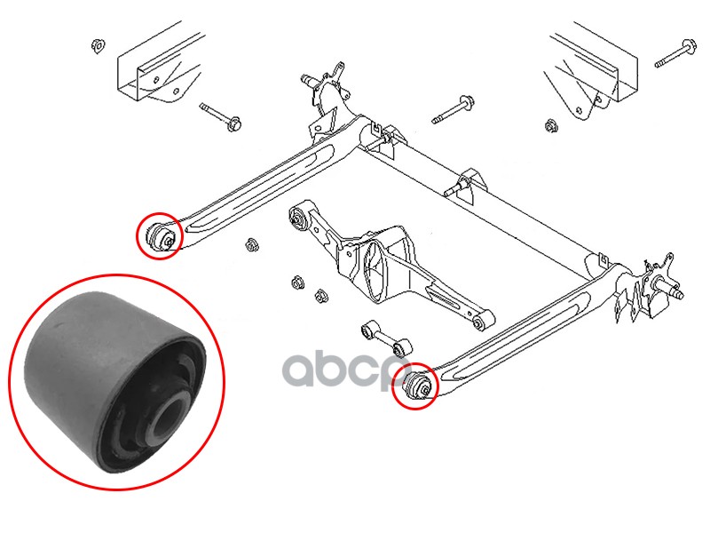 Сайлентблок балки Nissan Almera 95-06 / Primera 95-02 Sat арт. ST-55130-0M000