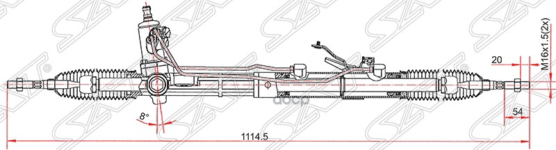 Рейка рулевая Hyundai Santa Fe 05-12 Sat арт. ST-57700-2B000