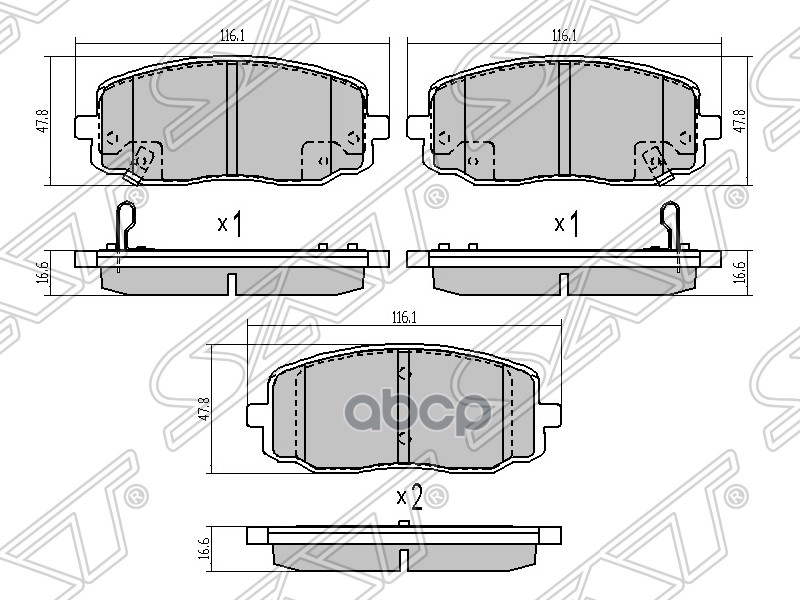Колодки тормозные (Спереди) Hyundai i10 07-10 / i20 08-19 Sat арт. ST-58101-07A10
