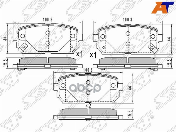 Колодки тормозные (Сзади) Kia Carens 02-12 Sat арт. ST-58302-1DA00