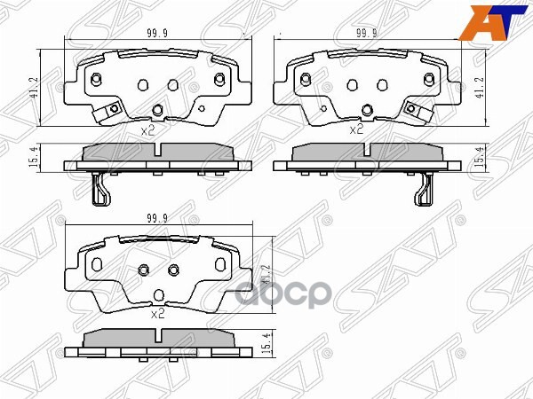 Колодки тормозные (Сзади) Hyundai Creta 15-22 / Elantra 06-20 Sat арт. ST-58302-H5A00