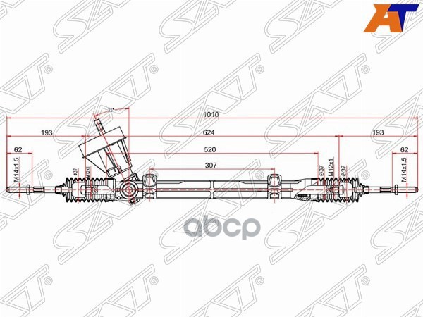 Рейка рулевая LADA Largus 12-21 / Renault Logan 04-16 Sat арт. ST-60 01 547 612