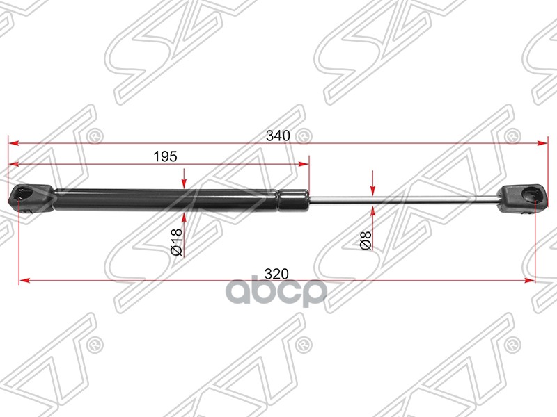 Амортизатор крышки багажника Toyota Hilux Pick Up 04-15 (Справа=Слева) Sat арт. ST-6603025