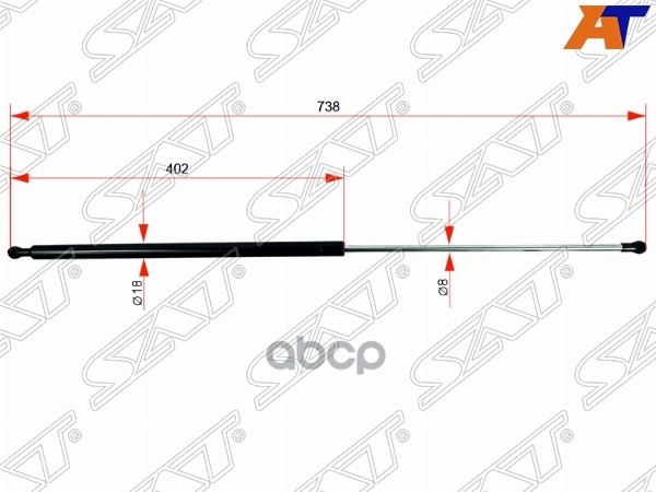 Амортизатор крышки багажника Toyota Sprinter Carib 95-02 (Справа=Слева) Sat арт. ST-68950-80043