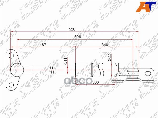 Амортизатор крышки багажника Lexus RX 97-03 / Toyota Harrier (XU10) 97-03 (Слева) Sat арт. ST-68960-49015