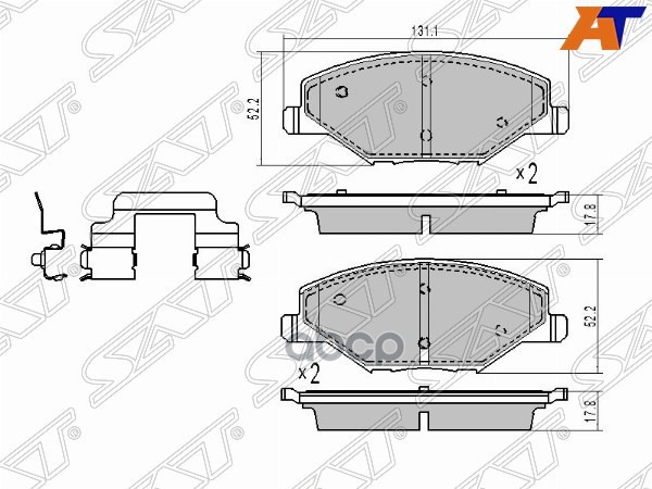 Колодки тормозные (Спереди) Skoda Octavia 16-20 / Rapid 12- Sat арт. ST-6RU698151