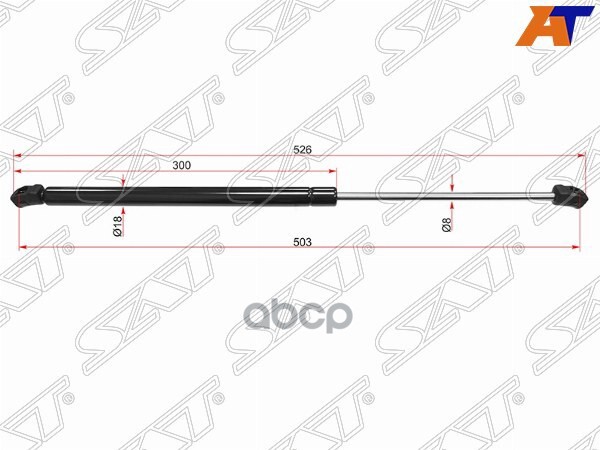 Амортизатор крышки багажника Honda Civic 00-06 / Mercedes-Benz C-Class 00-08 (Справа=Слева) Sat арт. ST-74820-S6D-E02