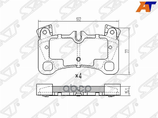 Колодки тормозные (Сзади) Audi Q7 05-15 / Volkswagen Touareg 02-10 Sat арт. ST-7L0698451C