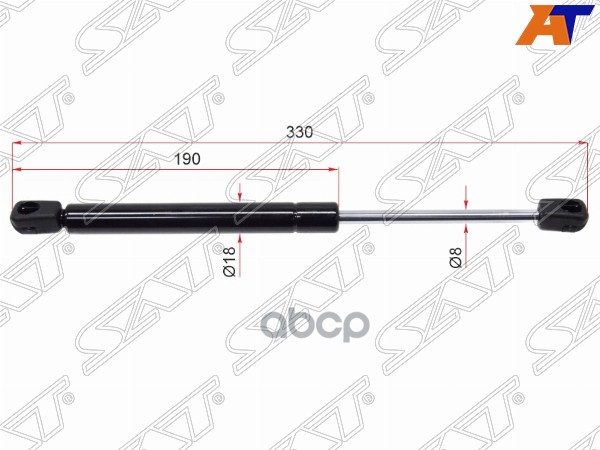 Амортизатор крышки багажника Peugeot 407 04-11 (Справа=Слева) Sat арт. ST-8731.K5