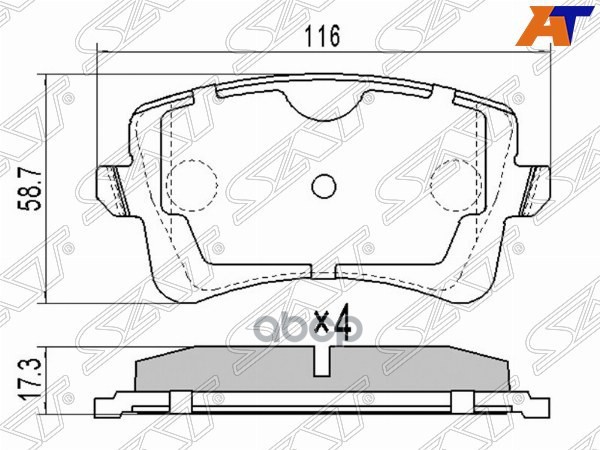 Колодки тормозные (Сзади) Audi A4 08-19 / A5 07-16 Sat арт. ST-8K0698451C