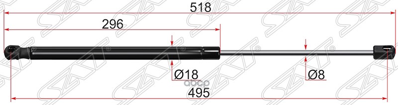 Амортизатор крышки багажника Audi Q5 08-17 (Справа=Слева) Sat арт. ST-8R0827552