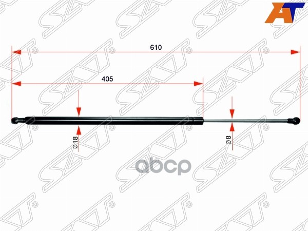 Амортизатор крышки багажника Nissan Note 05-13 (Справа=Слева) Sat арт. ST-90450-9U00A