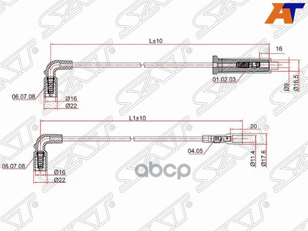 Провода высоковольтные Chevrolet Aveo 02-15 / Lanos 05-09 A14SMS;A15SMS;F14S3;F15S3;LV8;LX5;LX6 Sat арт. ST-96305387