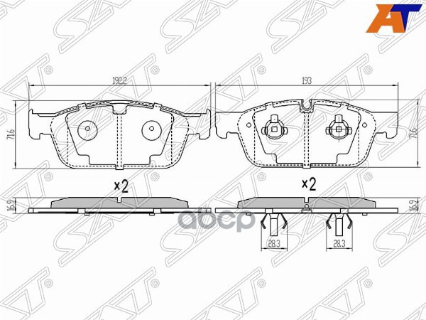 Колодки тормозные (Спереди) Mercedes-Benz M-Class 11-15 / GL-Class 12-15 Sat арт. ST-A0064203620