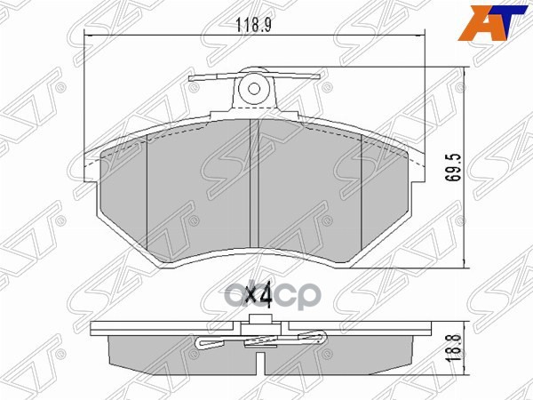 Колодки тормозные (Спереди) Audi A4 00-06 / Volkswagen Golf 87-99 Sat арт. ST-A11-3501080