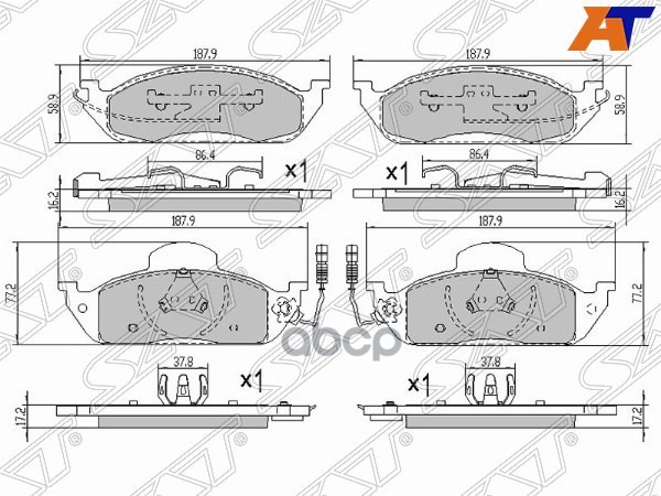 Колодки тормозные (Спереди) Mercedes-Benz M-Class 97-05 Sat арт. ST-A 163 420 12 20