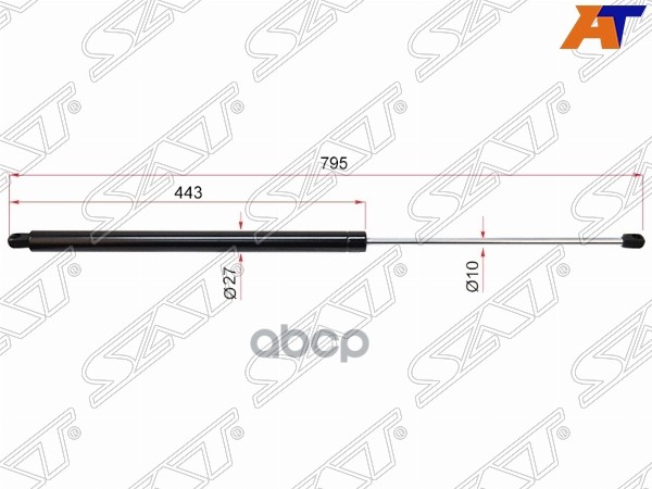 Амортизатор крышки багажника Mercedes-Benz V-Class 96-03 / Vito 96-03 (Справа=Слева) Sat арт. ST-A6389800464