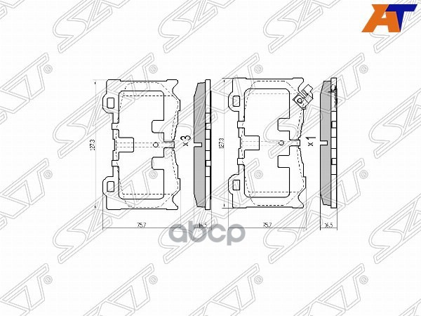 Колодки тормозные (Спереди) Infiniti FX35 08-12 / FX30d 10-13 Sat арт. ST-D1060-1TG1C