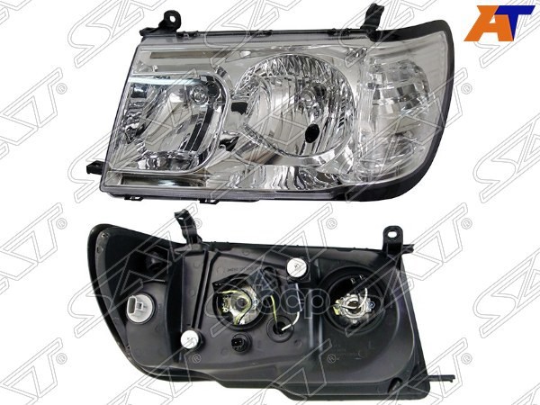 Фара Toyota Land Cruiser (J100) 98-02 (Слева/ Галоген/ Ручная регулировка/ Цельная) Sat арт. ST-D12-1103L-LD-E1