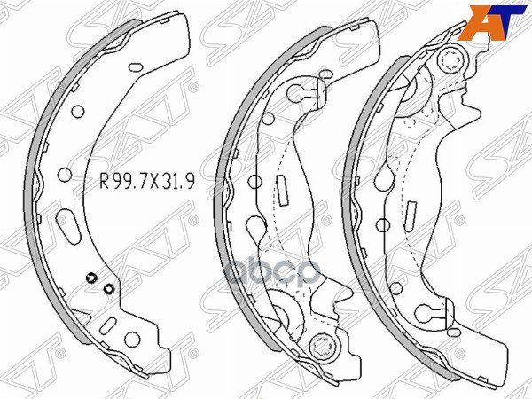 Колодки тормозные барабанные Mazda Demio 07-14 / 2 07-15 Sat арт. ST-DFY3-26-38Z