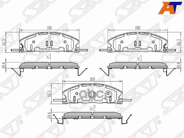 Колодки тормозные (Спереди) Ford Explorer 10-19 Sat арт. ST-DG1Z2001D