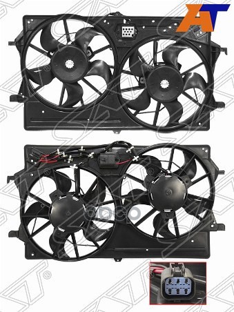 Диффузор радиатора в сборе FORD FOCUS 98-04 с кондиционером Sat арт. ST-FDA4-201-A0