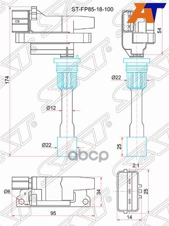 Катушка зажигания Mazda 323 98-03 / Capella 87-02 FP;FS Sat арт. ST-FP85-18-100
