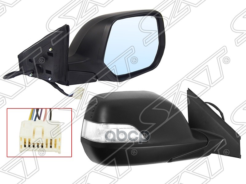 Зеркало Honda Crv 07-12 Lh Регулировка, Обогрев, Поворот, 7Конт Sat арт. ST-HD67-940-B2