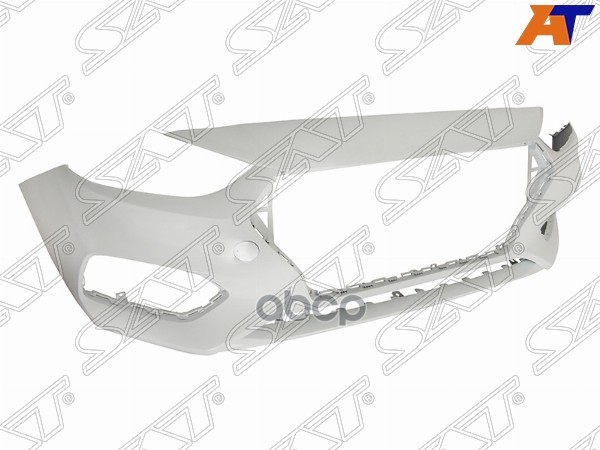 Бампер передний Hyundai Solaris 17-20 / Accent 17-22 (С отверстием под крюк/ цвет белый - PGU) Sat арт. ST-HNS2-000-0-R-PGU