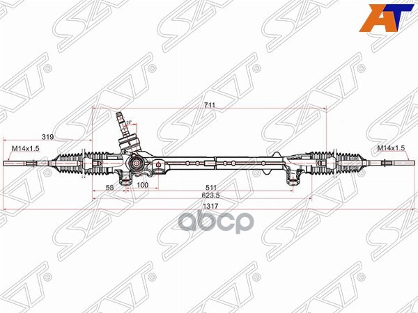Рейка рулевая Mazda 3 13-19 / 6 12- Sat арт. ST-KD31-32-110A