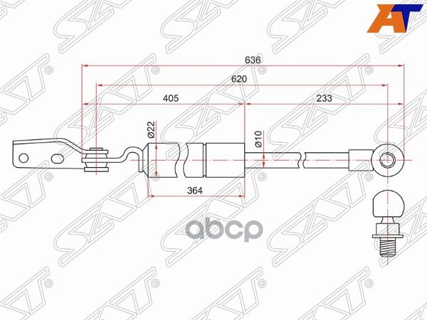 Амортизатор крышки багажника Mazda MPV 99-06 (Слева) Sat арт. ST-LC626-36-20F