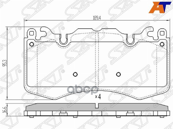Колодки тормозные (Спереди) Land Rover Discovery 09-20 / Range Rover 02-17 Sat арт. ST-LR020362