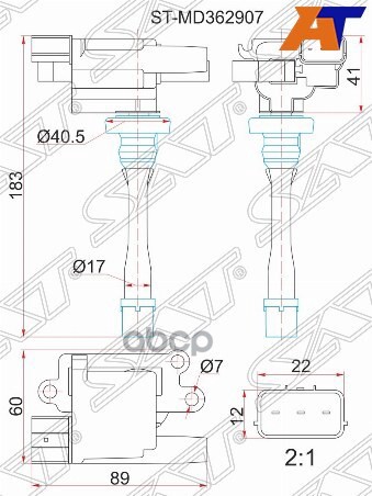 Катушка зажигания MITSUBISHI AIRTREK/OUTLADER CU2 4G6#/LANCER CS5/6 PAJERO IO H6#/7# 4G9# Sat арт. ST-MD362907