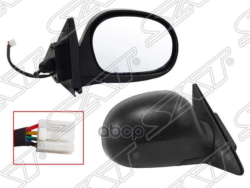 Зеркало SsangYong Istana 95-04 (Справа/ Обогрев/ Регулировка/ 5 контактов/ мех регулировка) Sat арт. ST-MD77-941-1