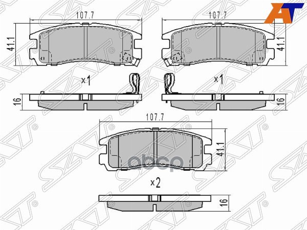 Колодки тормозные (Сзади) Mitsubishi Galant 96-12 / RVR 91-17 Sat арт. ST-MR129537