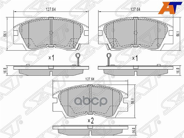 Колодки тормозные (Спереди) Mitsubishi Delica 79-07 / L200 86-05 Sat арт. ST-MR389526