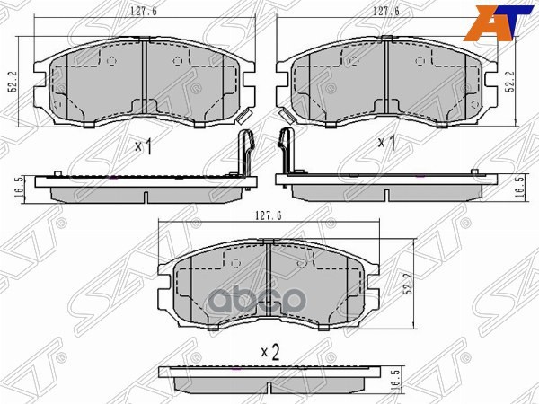 Колодки тормозные (Спереди) Mitsubishi Lancer 88-01 / Chariot 91-97 Sat арт. ST-MR389539