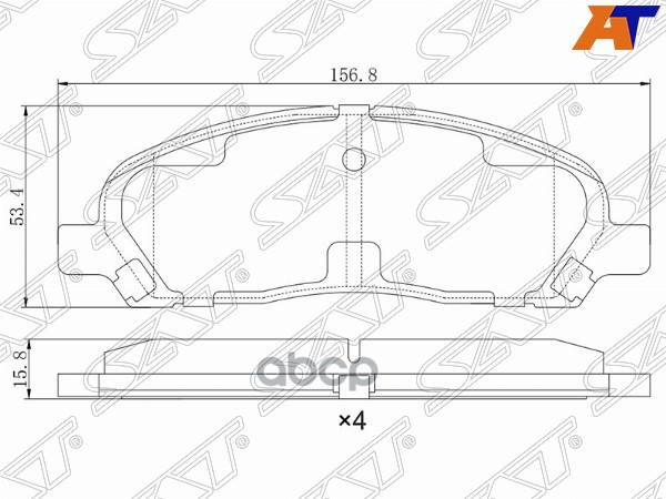 Колодки тормозные (Спереди) Mitsubishi Chariot 83-91 / Chariot Grandis 97-03 Sat арт. ST-MR407127