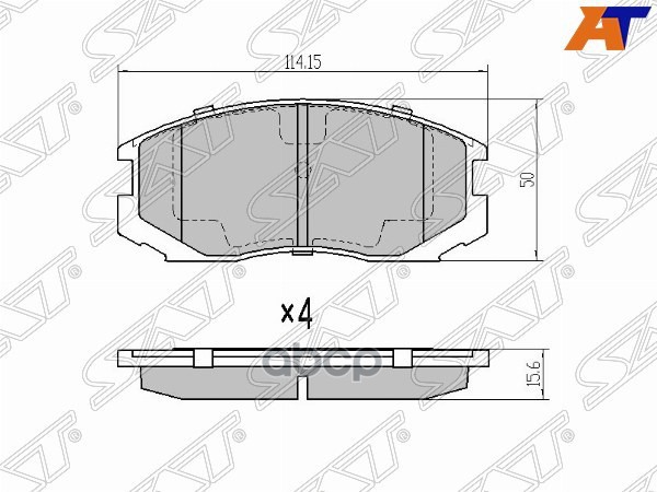 Колодки тормозные (Спереди) Mitsubishi Colt 95-03 / Lancer 83-08 Sat арт. ST-MZ690000