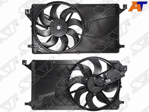 Диффузор радиатора в сборе MAZDA 3/AXELA 4D 1,6D/2.0 03-/ FORD FOCUS II 05-(с блоком) Sat арт. ST-MZV7-201-0