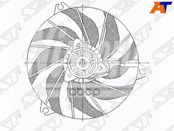 Диффузор радиатора в сборе PEUGEOT 206 98-05 Sat арт. ST-PG26-201-0