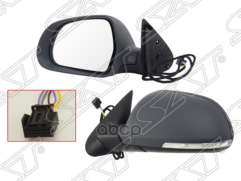 Зеркало Skoda Octavia 08-13 (Слева/ Обогрев/ Повторитель поворота/ 6 контактов) Sat арт. ST-SD26-940-B2