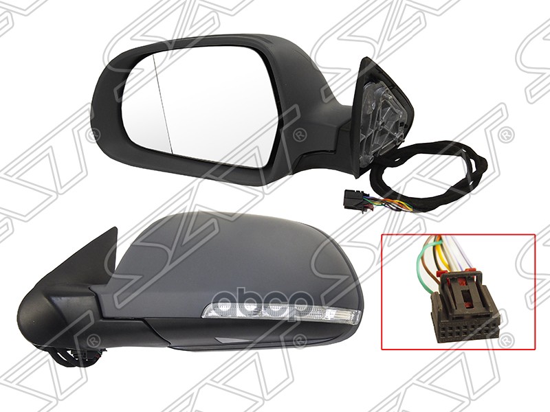 Зеркало Skoda Octavia 08-13 (Слева/ Обогрев/ Повторитель поворота/ Складывание/ Подсветка/ 9 контакт Sat арт. ST-SD26-940-D2