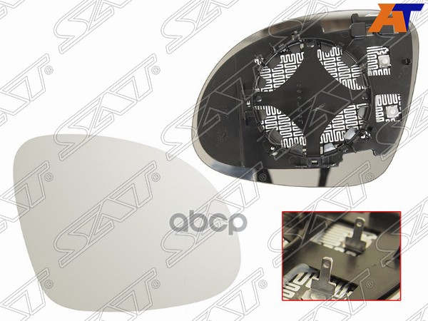 Полотно зеркала Volkswagen Tiguan 06-17 / Skoda Yeti 09-18 (Справа/ Обогрев/ асферическое) Sat арт. ST-VW70-940G-1