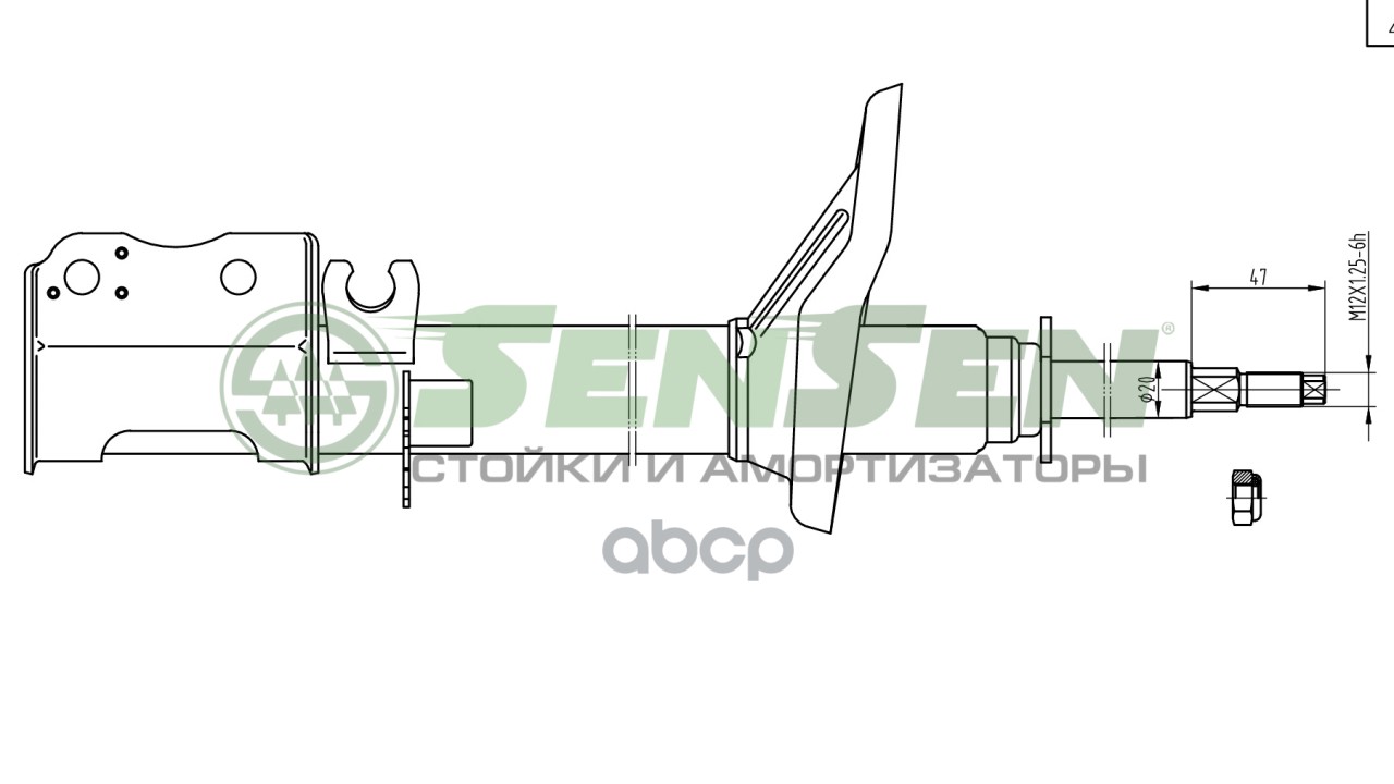 Амортизатор передний L KIA SEPHIA/SHUMA II седан/SPECTRA II SENSEN 4213-0202 Sensen арт. 4213-0202