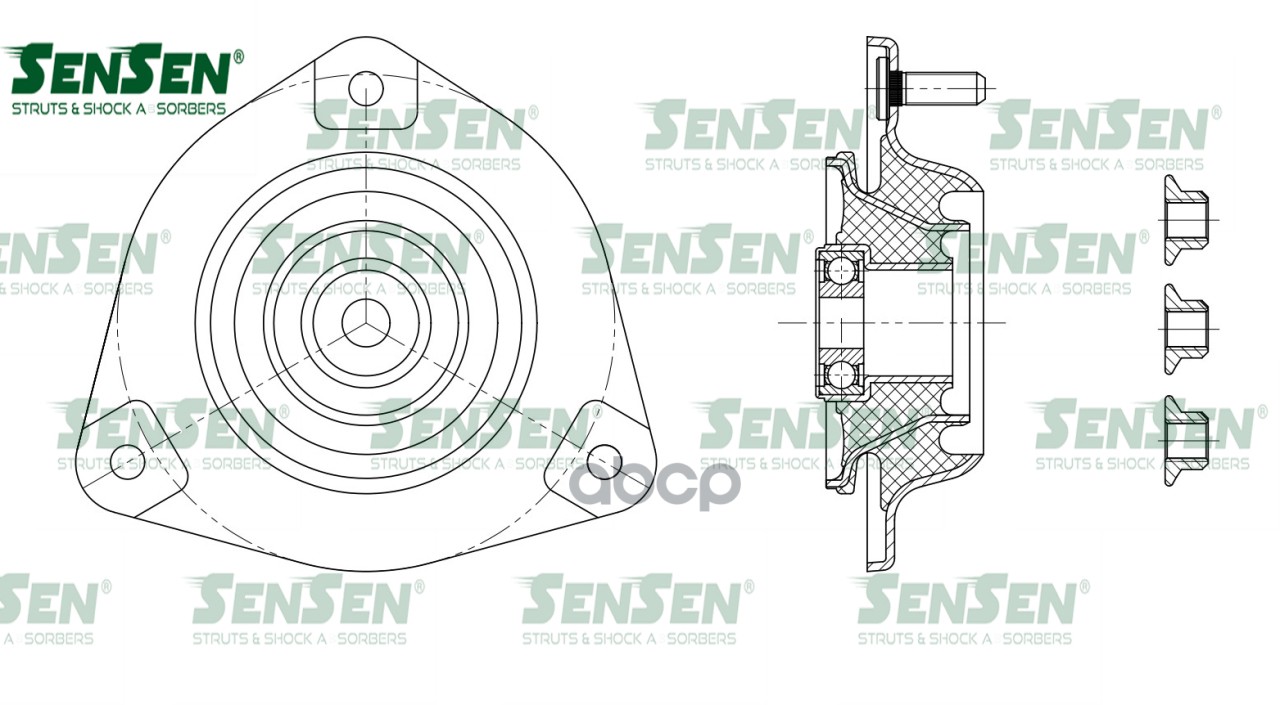 Опора Переднего Амортизатора L=R Hyundai Elantra 00-06/Kia Cerato I Sensen M61059 Sensen арт. M61059