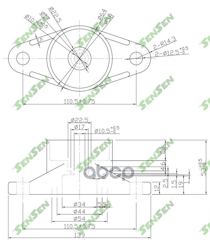 Опора амортизатора заднего Kia Ceed -2007 SENSEN M61066 Sensen арт. M61066